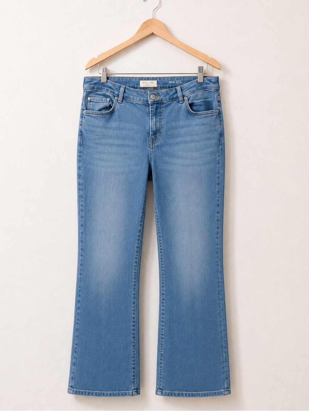Pilcro Light Wash Flare Jeans Size 16W High Waist Boho Denim Anthropologie EUC